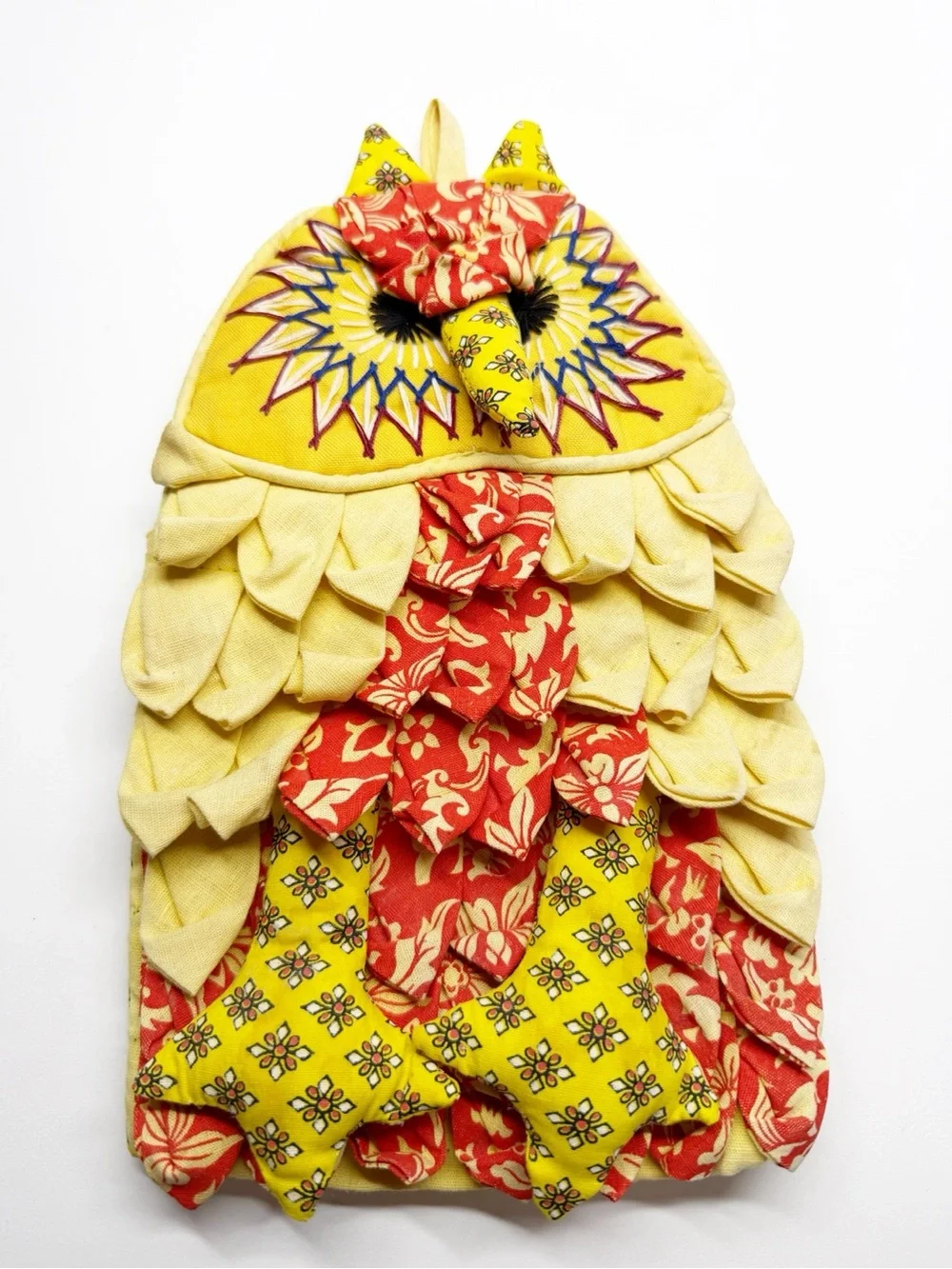 Vintage 70s 3D Owl Oven Mitt Retro Mod